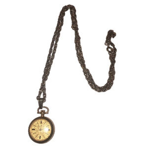 VTG Caravelle by Bulova Gold Tone Engraved Etched Watch Pendant Necklace 25”